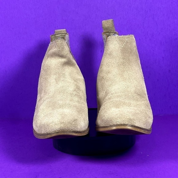 TOMS Women's Ella Taupe & Silver Suede Leather Ankle Bootie Shoe Size 9 - Picture 2 of 9